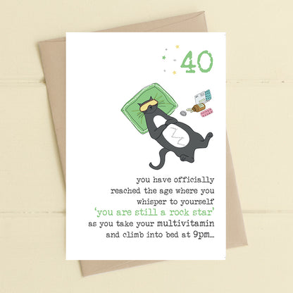 Still A Rock Star 40th Birthday Greeting Card