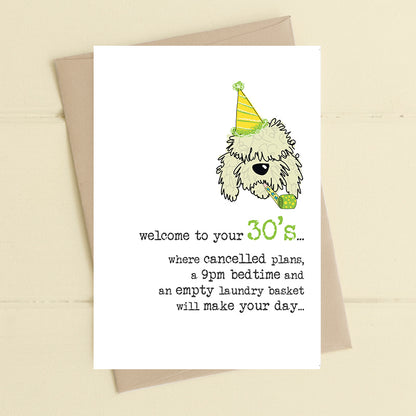Bed By 9pm 30th Birthday Greeting Card