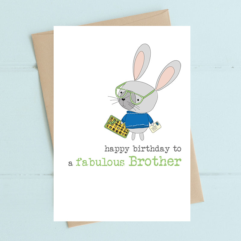 Fabulous Brother Happy Birthday Greeting Card