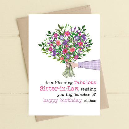 Fabulous Sister-In-Law Happy Birthday Greeting Card