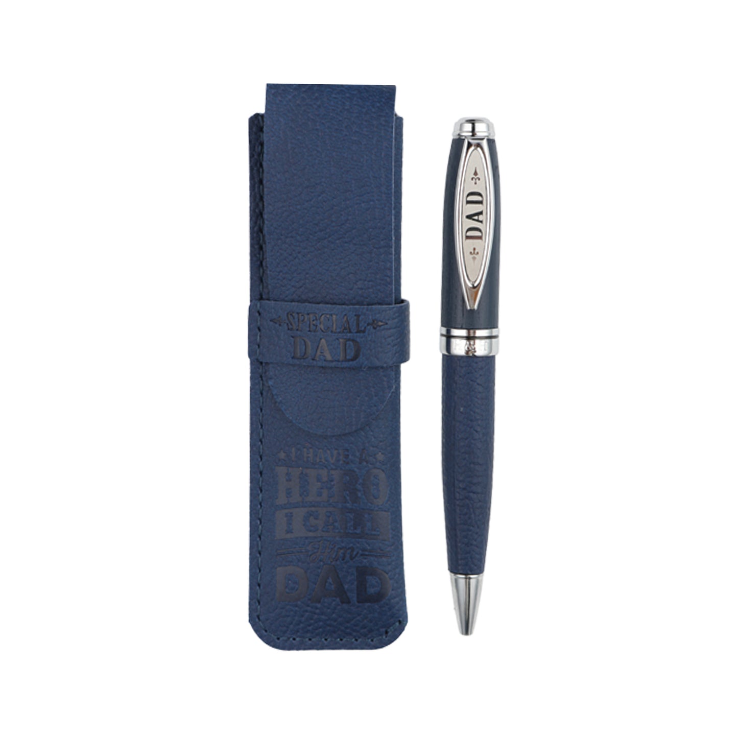 Special Dad I Call Him My Hero Bamboo Pen With Faux Leather Pouch