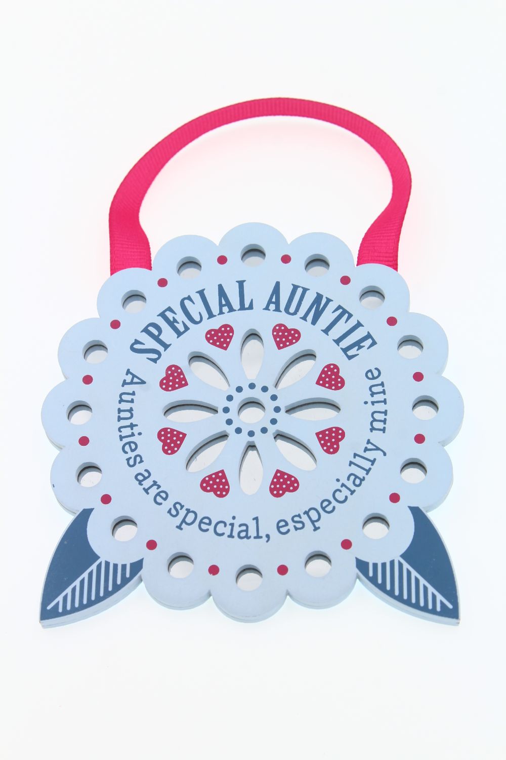 Special Auntie Reflective Words Hanging Plaque With Ribbon