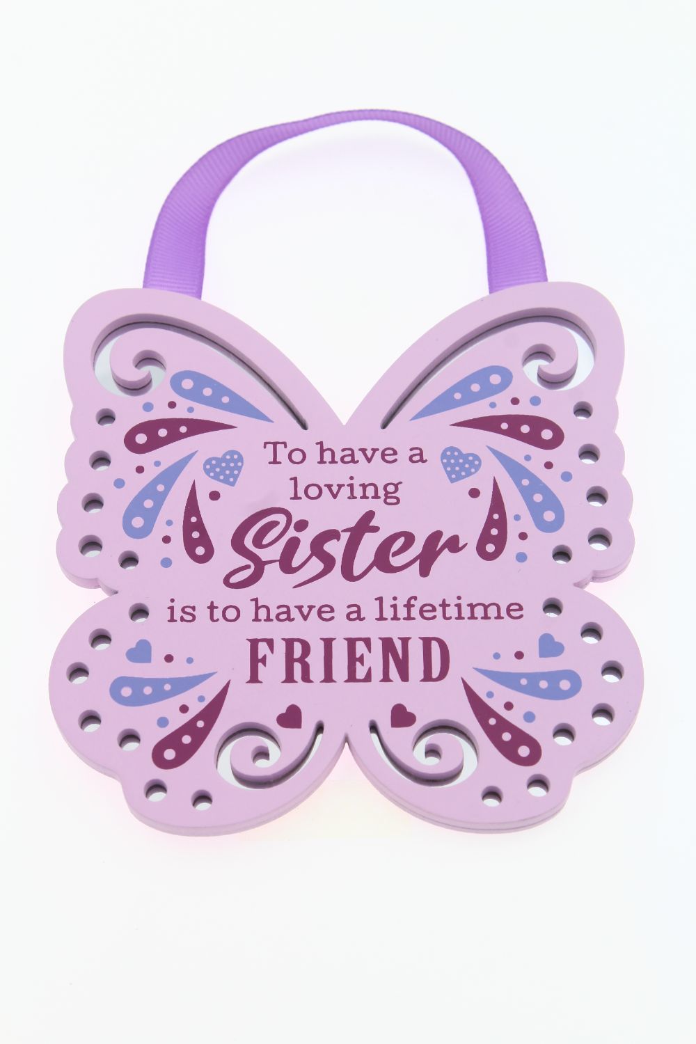A Loving Sister Reflective Words Hanging Plaque With Ribbon