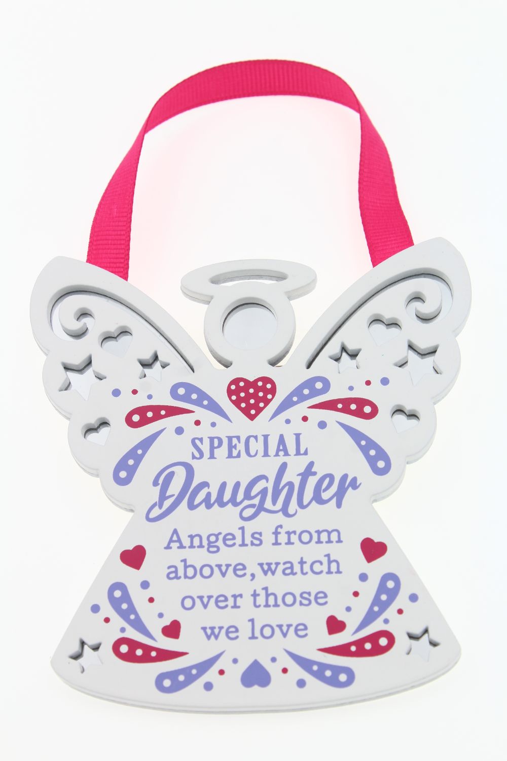 Special Daughter Reflective Words Hanging Plaque With Ribbon
