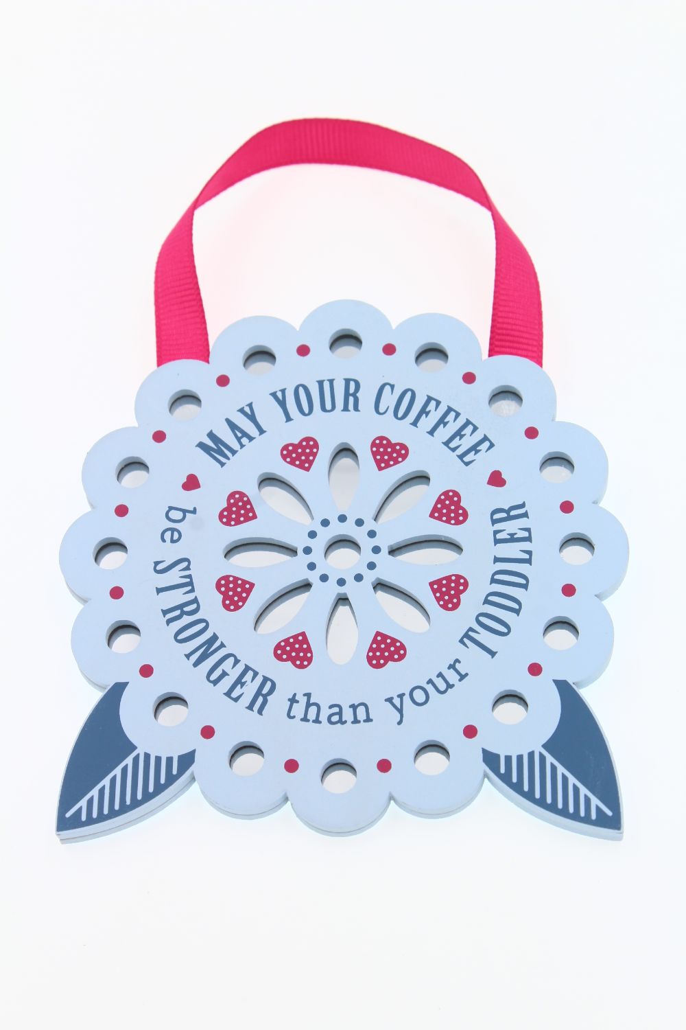 Toddler Reflective Words Hanging Plaque With Ribbon