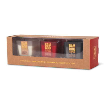 Heart & Home Bamboo Mini Scented Candle Christmas Gift Set