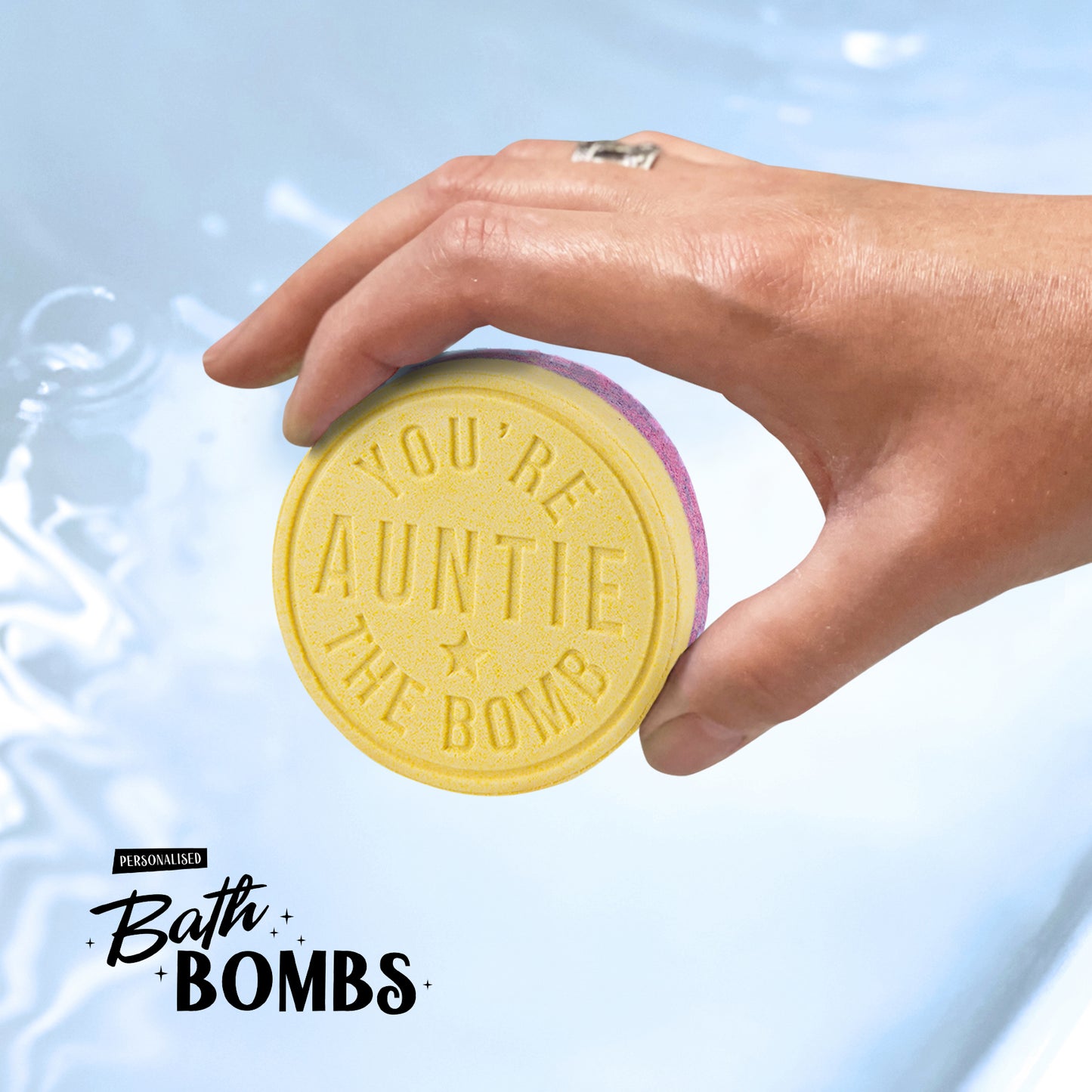 Personalised Special Auntie Citrus Fizz Scented Bath Bomb