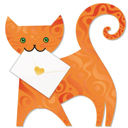 Ginger Cat 3D Animal Shaped Any Occasion Greeting Card