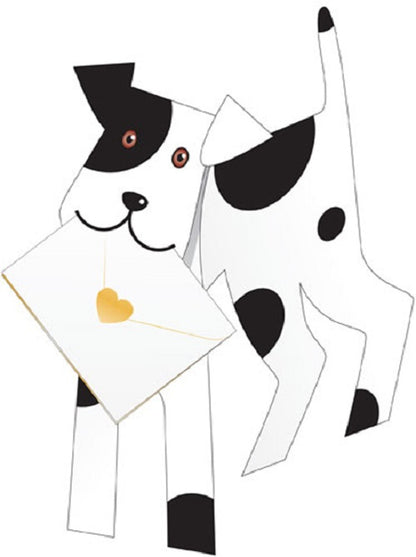 Black & White Patch Dog 3D Animal Shaped Any Occasion Greeting Card