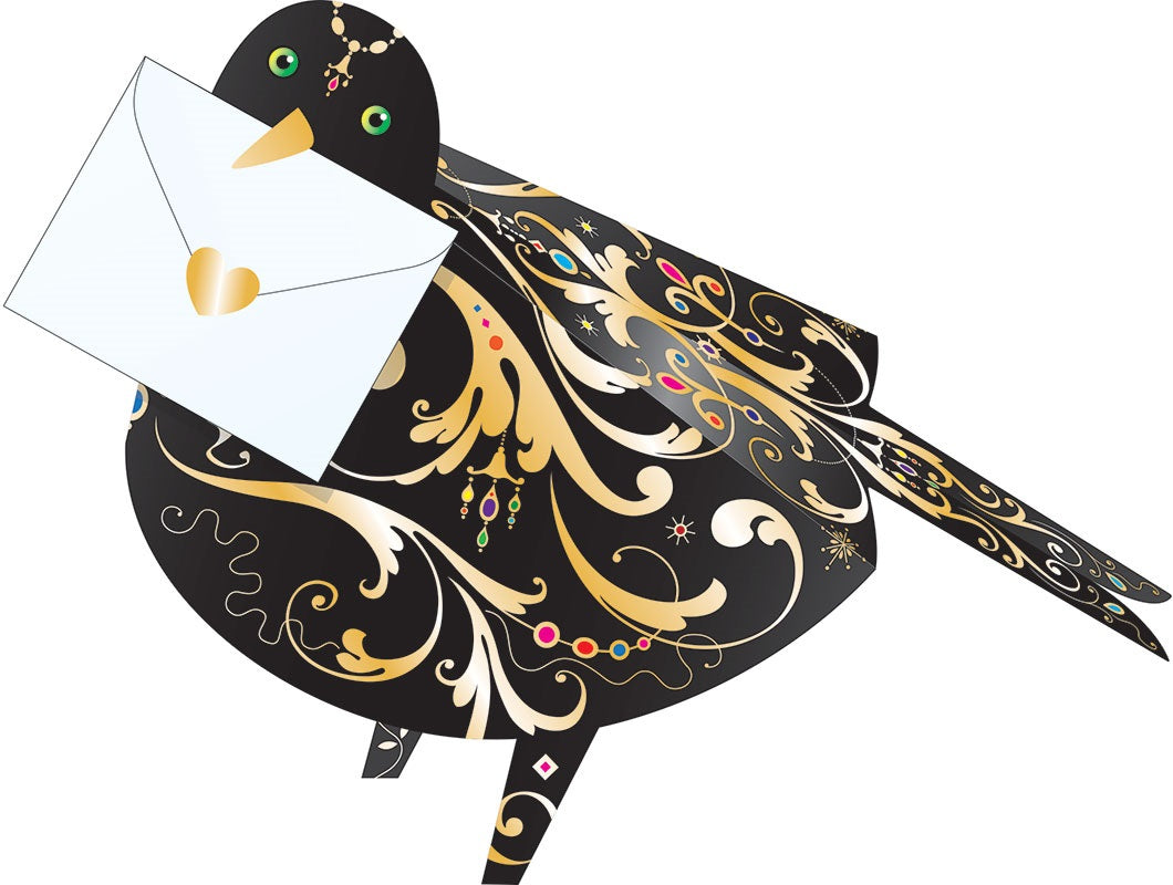 Black Birds 3D Animal Shaped Any Occasion Greeting Card
