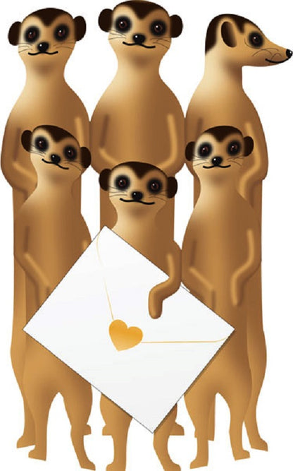 Meerkats 3D Animal Shaped Any Occasion Greeting Card