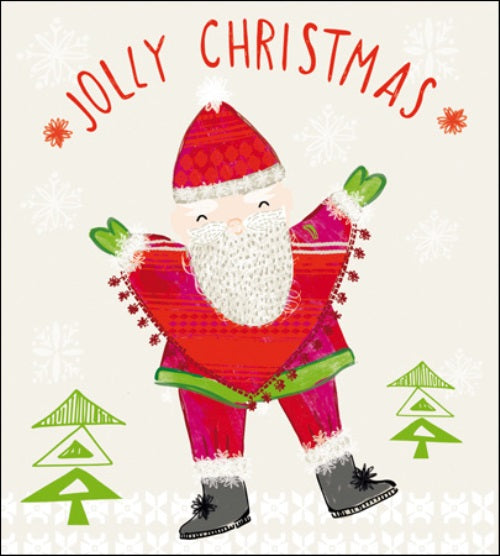Pack of 5 Jolly Santa Action For Children Charity Christmas Cards