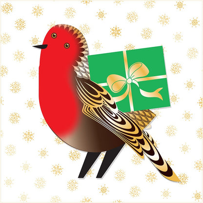 Xmas Robin 3D Animal Shaped Christmas Greeting Card