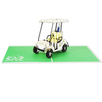 Golf Cart Laser Cut Pop Up Greeting Card