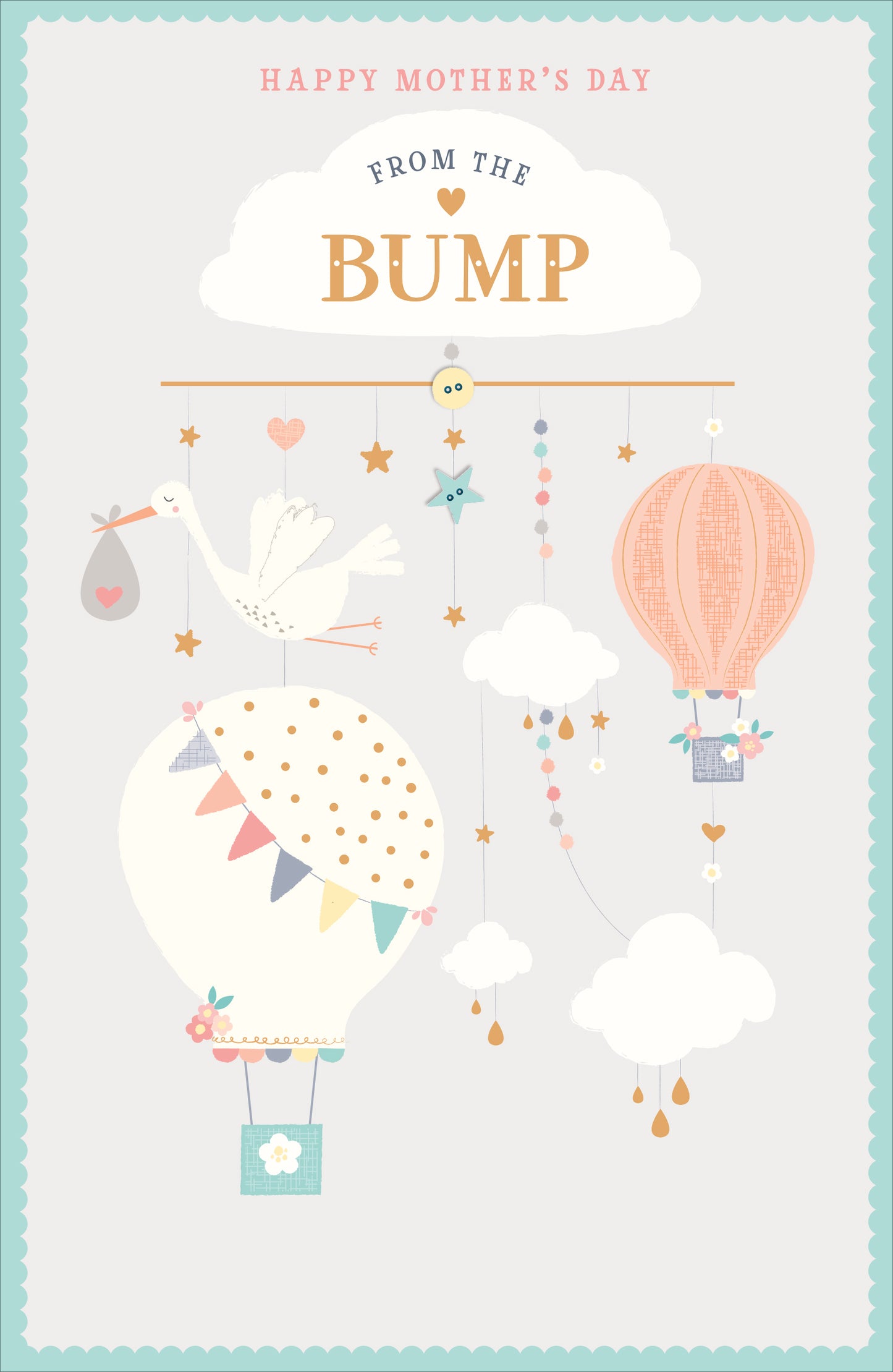 Embossed From The Bump Happy Mother's Day Card