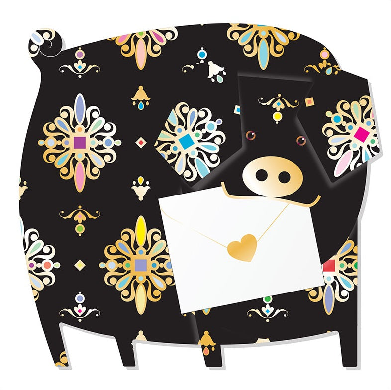 Gloria The Pig 3D Animal Shaped Any Occasion Greeting Card