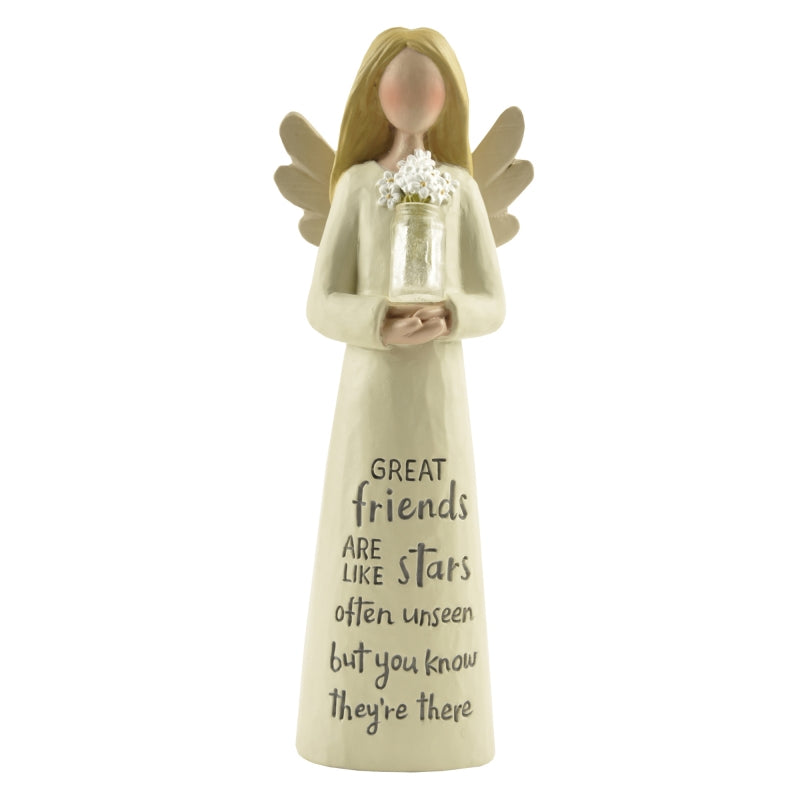 Angel Figurine Great Friends Are Like Stars Guardian Angel