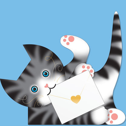 Luna Cat 3D Animal Shaped Any Occasion Greeting Card