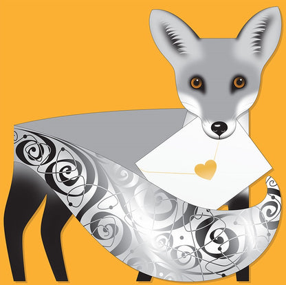 Silver Fox 3D Animal Shaped Any Occasion Greeting Card