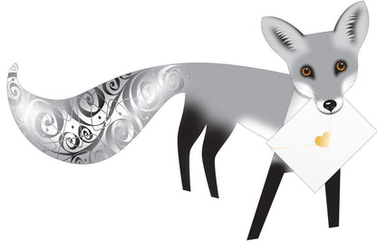 Silver Fox 3D Animal Shaped Any Occasion Greeting Card