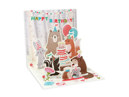 Woodland Animal Party Pop-Up Card Birthday Card