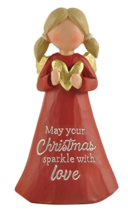 Feather & Grace Angel Figurine Christmas Sparkle Guardian Angel