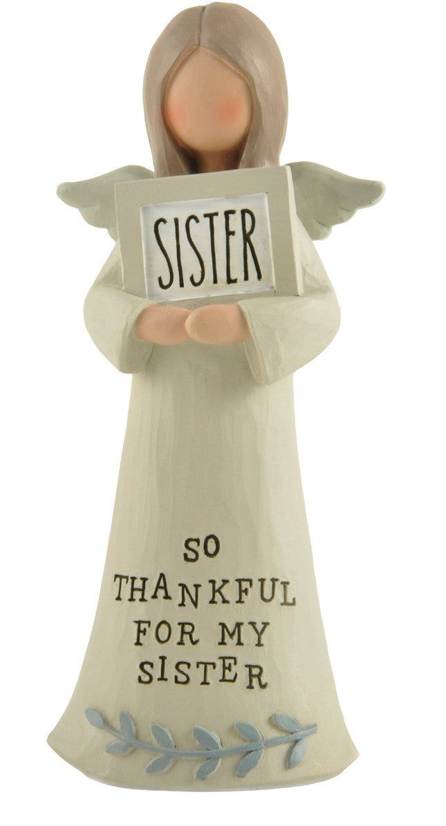 Feather & Grace Angel Figurine So Thankful For My Sister Guardian Angel