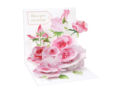 Pink Roses Pop-Up Any Occasion Greeting Card