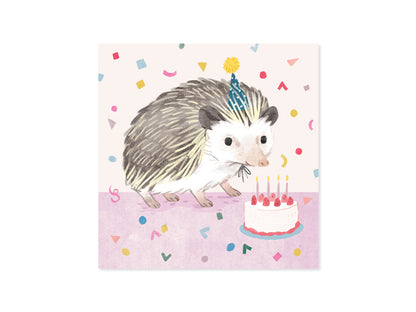 Hedgehog Birthday Party Pop-Up Card Birthday Card