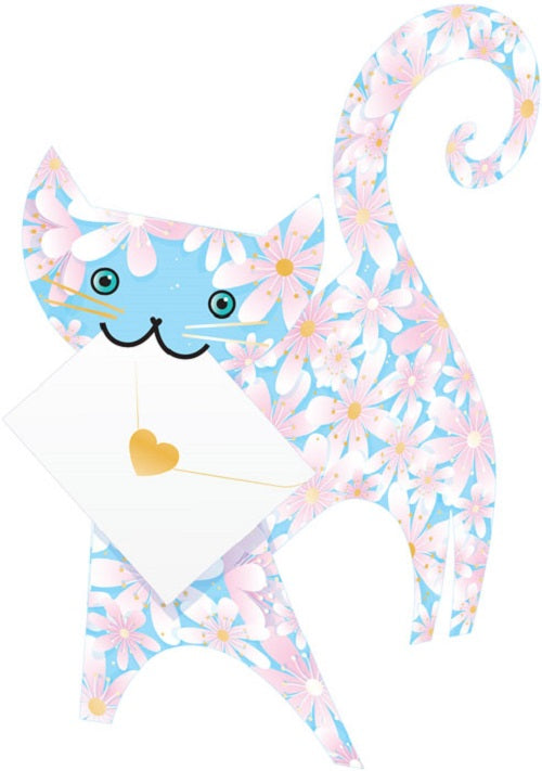 Blossom The Cat 3D Animal Shaped Any Occasion Greeting Card