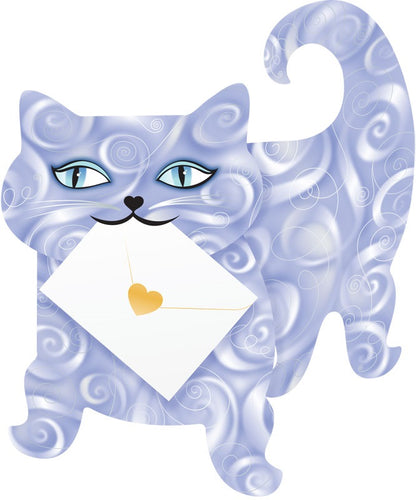 Fluffy Cat 3D Animal Shaped Any Occasion Greeting Card