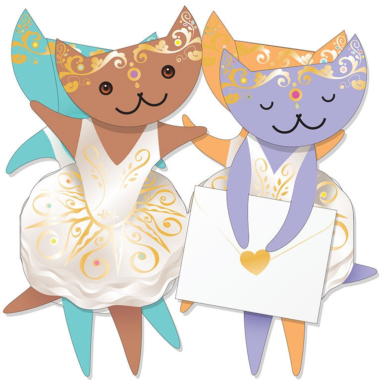 Ballet Cats 3D Animal Shaped Any Occasion Greeting Card