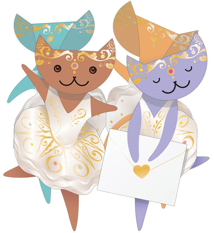 Ballet Cats 3D Animal Shaped Any Occasion Greeting Card