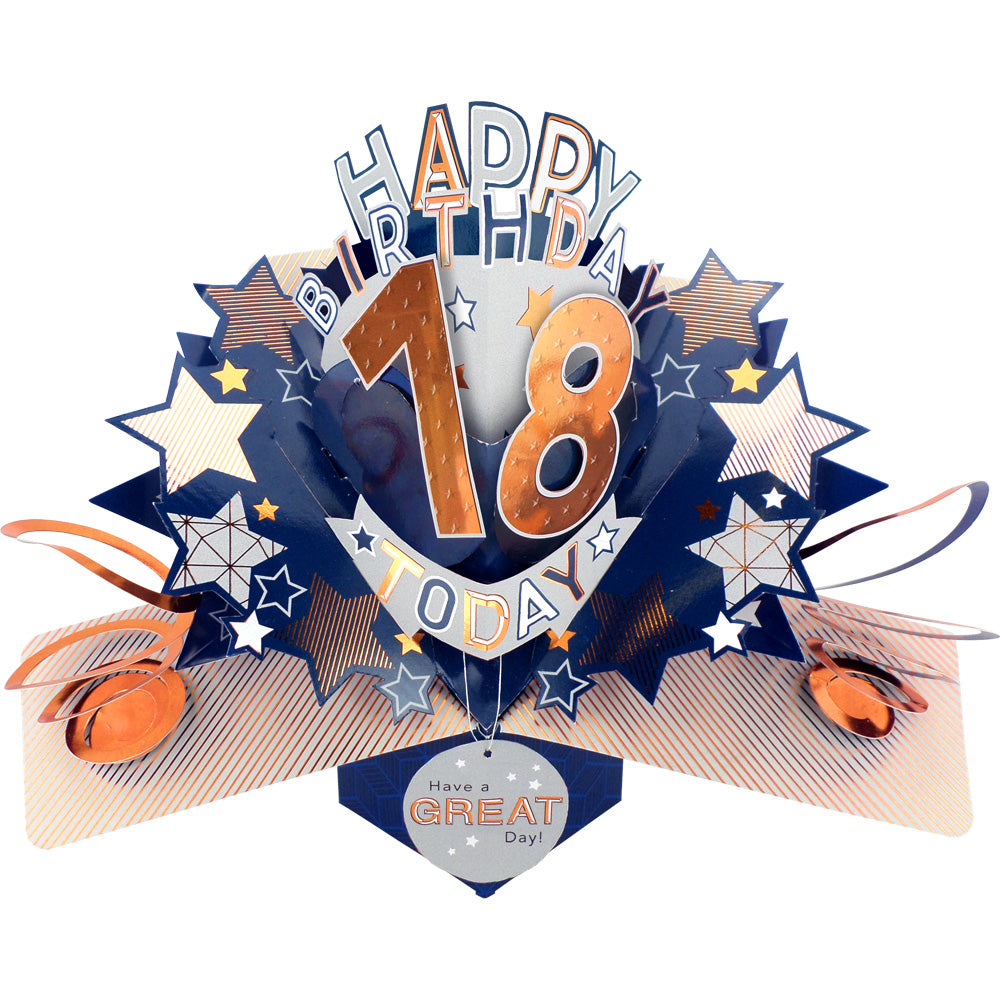 Happy 18th Birthday 18 Today Pop-Up Greeting Card