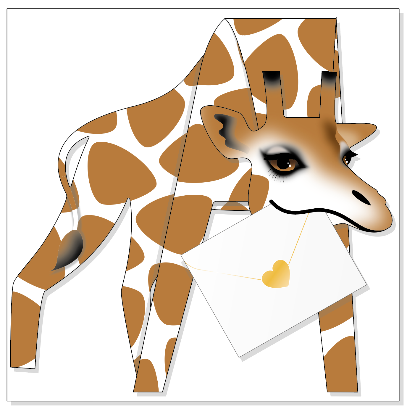 Happy Giraffe 3D Special Delivery Animal Greeting Card