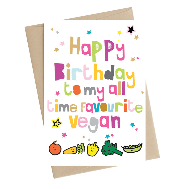 Happy Birthday My Favourite Vegan Greeting Card