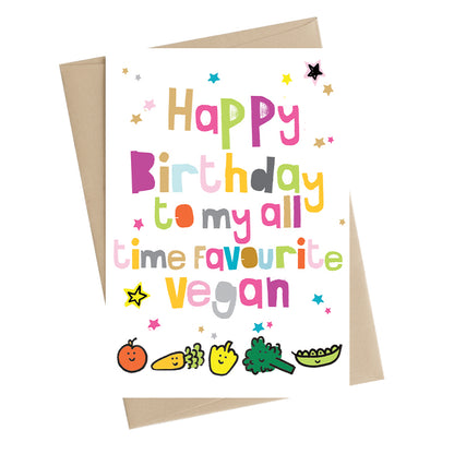 Happy Birthday My Favourite Vegan Greeting Card