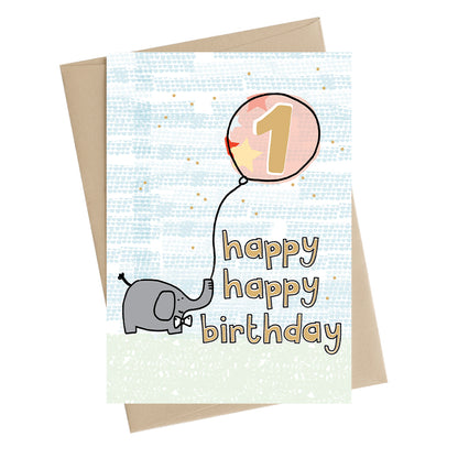 Happy Happy Boys 1st Birthday Greeting Card
