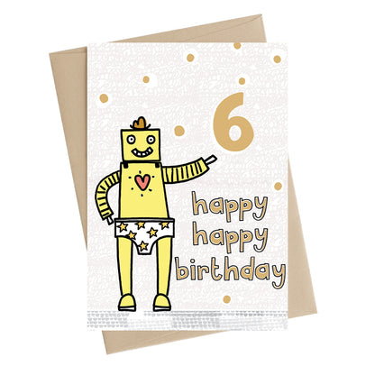 Happy Happy Boys 6th Birthday Greeting Card