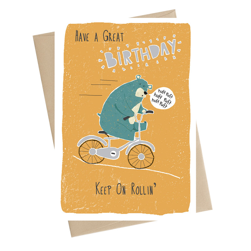 Bike Keep On Rollin' Birthday Greeting Card