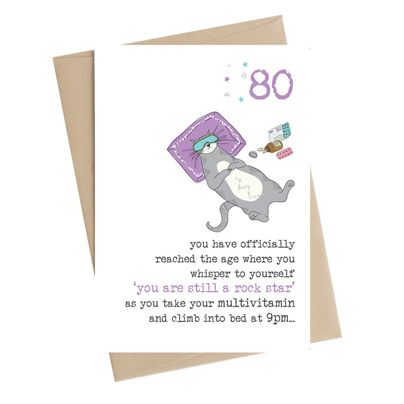 Still A Rock Star 80th Birthday Greeting Card