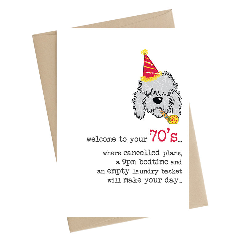 Bed By 9pm 70th Birthday Greeting Card