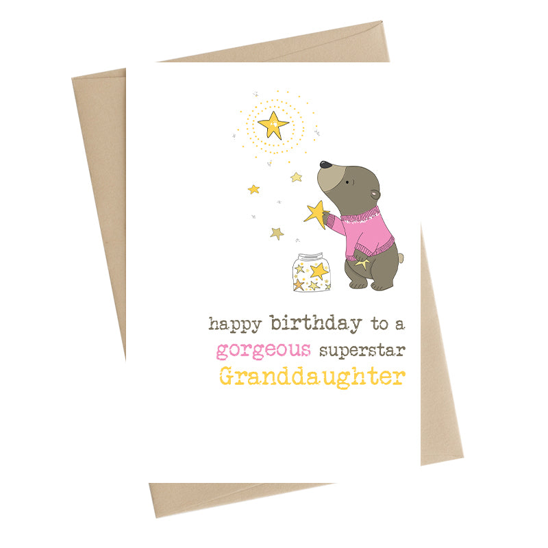 Superstar Granddaughter Birthday Greeting Card
