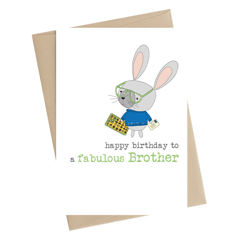 Fabulous Brother Happy Birthday Greeting Card