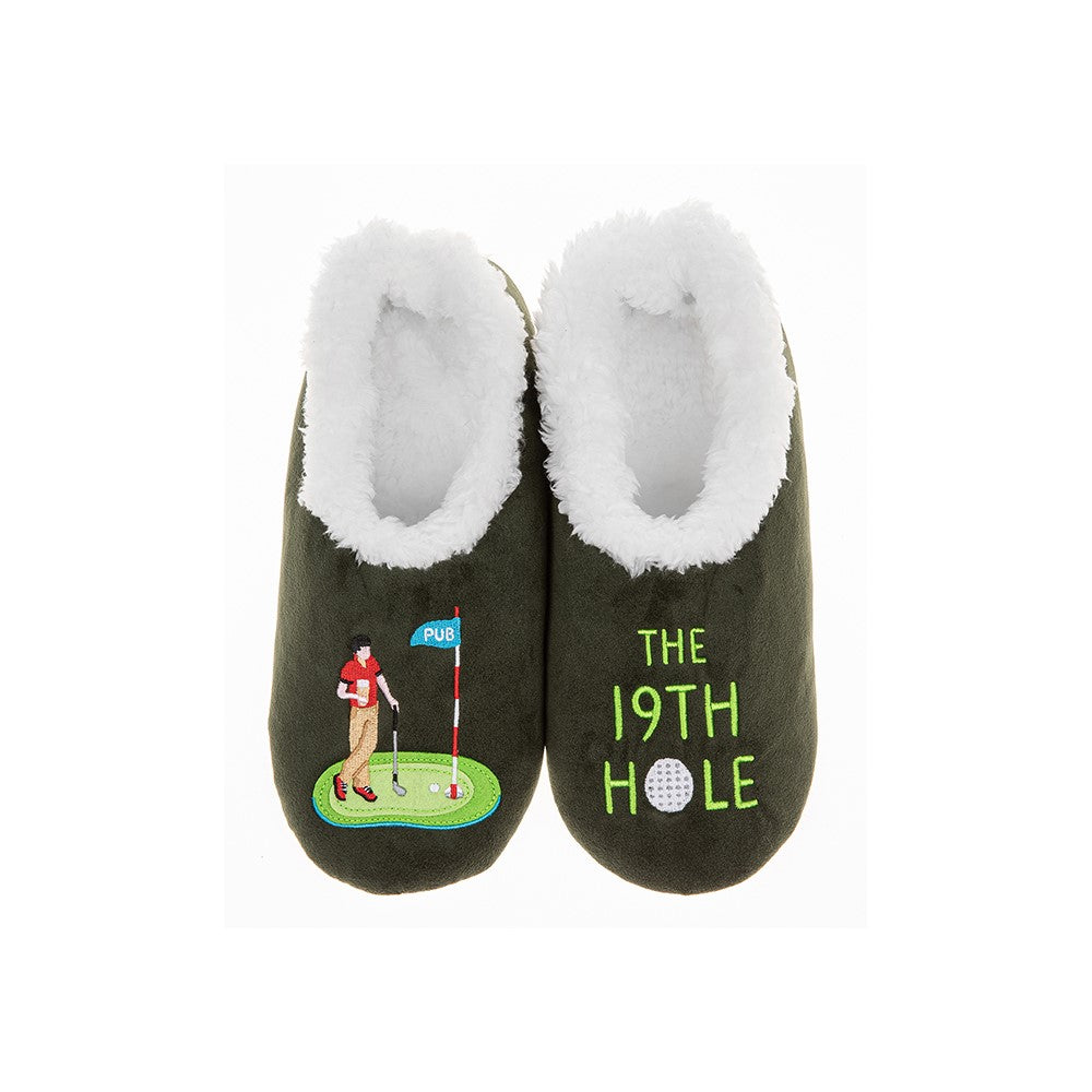 Snoozies! Green Golfing Slippers Mens Small
