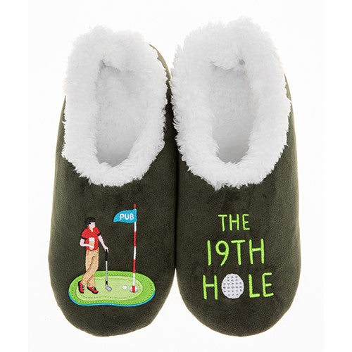 Snoozies! Green Golfing Slippers Mens Small