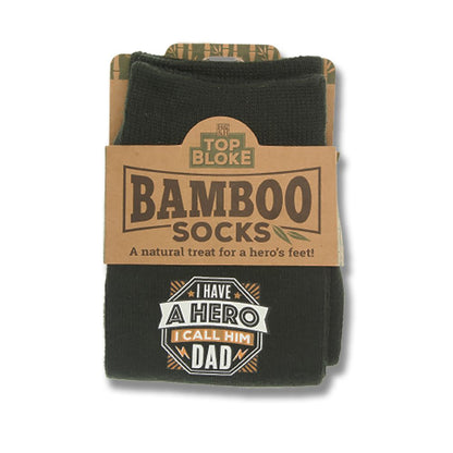 Dad My Hero Top Bloke Bamboo Socks Mens UK 6-11