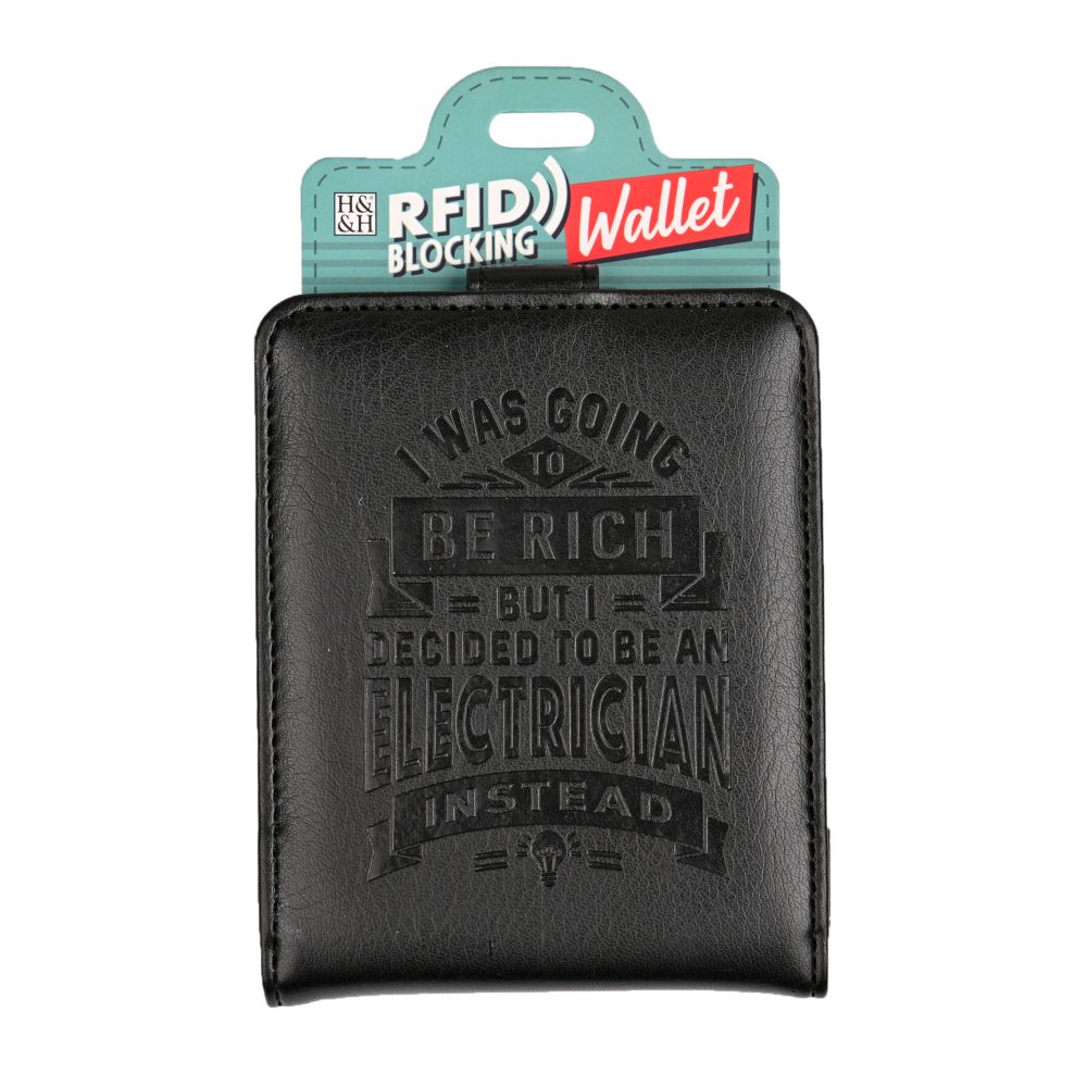 I Was Going To Be Rich But I Became A Electrician RFID Card Wallet