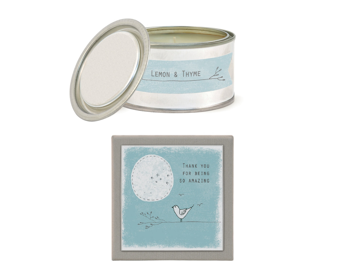 East Of India Beacause Of You I Smile Scented Candle In A Tin With Gift Box