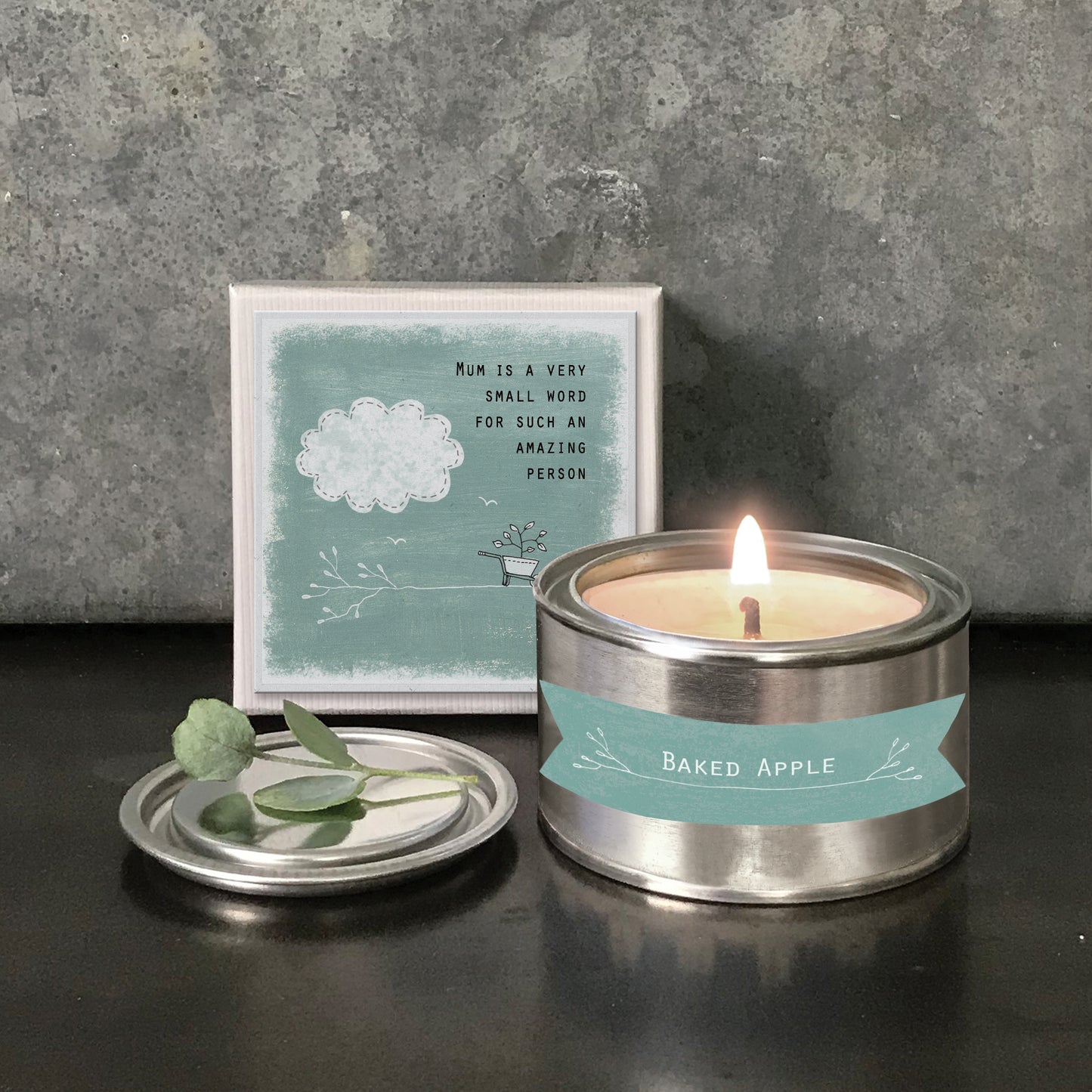 East Of India Mum Is A Small Word Scented Candle In A Tin With Gift Box